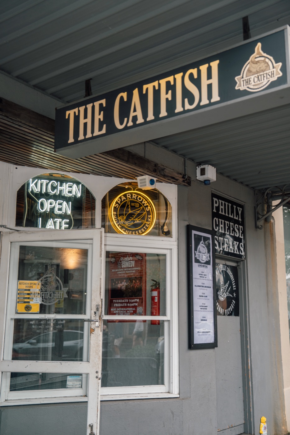 The Catfish exterior — Sparrow's permanent Fitzroy home