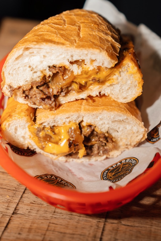 Fresh hoagie roll cross-section